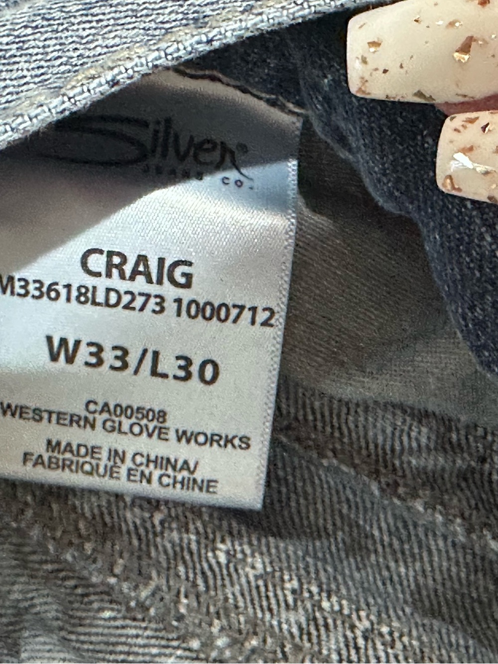 Silver denim jeans Craig 33x30 - Picture 3 of 3